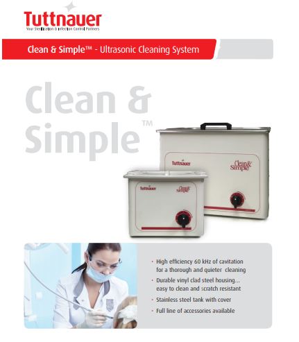 Tuttnauer Clean and Simple Ultrasonic Cleaner Brochure Icon